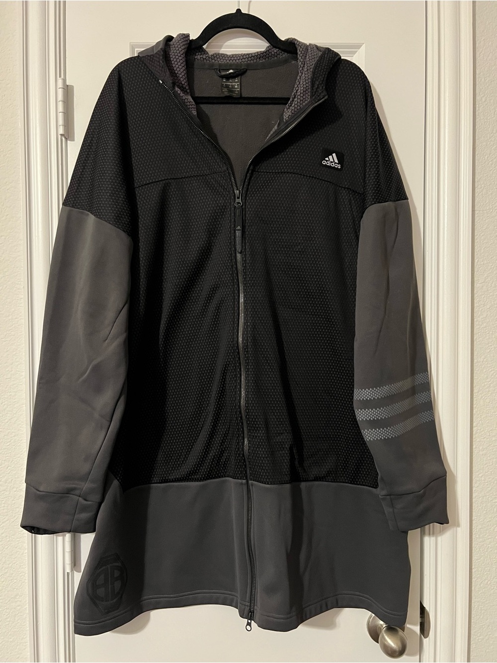 adidas Women’s Black & Gray Full-Zip Hooded Jacket